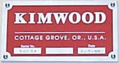 Typical Kimwood Identification Plaque