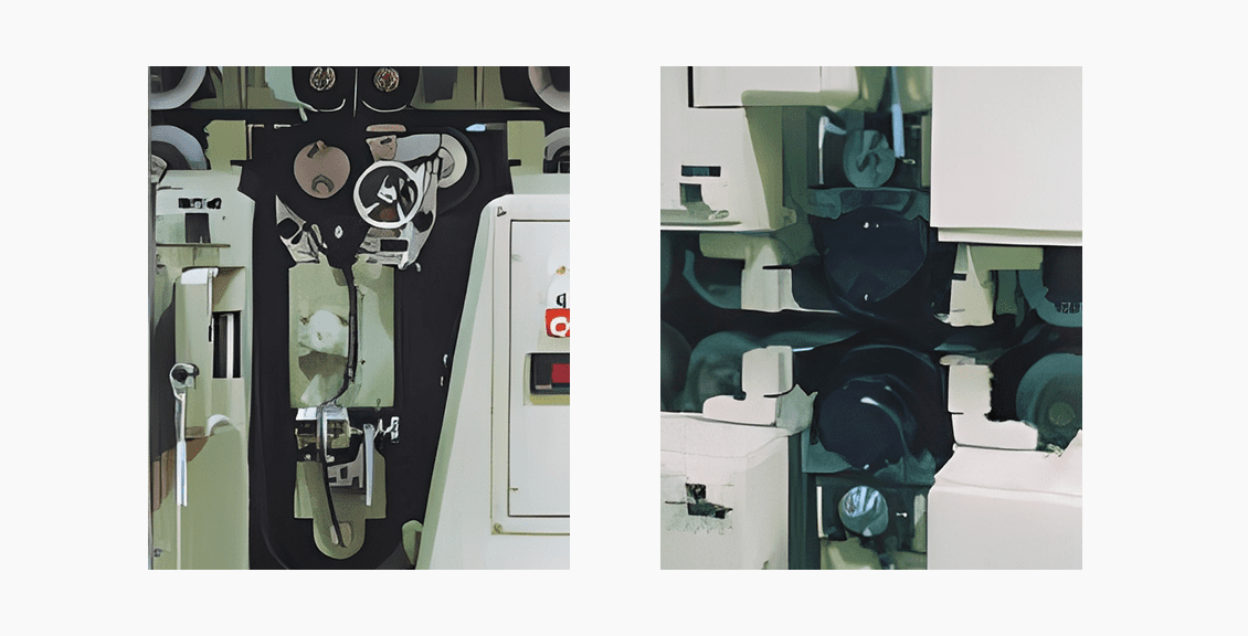 Industrial machinery with gears and components