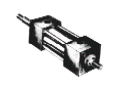 Black and white hydraulic component drawing